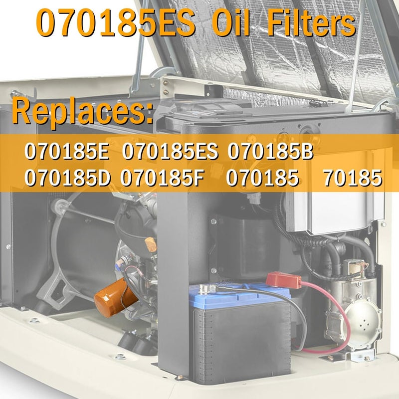 Qagea 070185ES Oil Filters Compatible with Generac Engines 8-24kw Guardian Portable Outdoor Generator 760cc 990cc Replaces 070185E 70185 (2 Pack) - Image 2